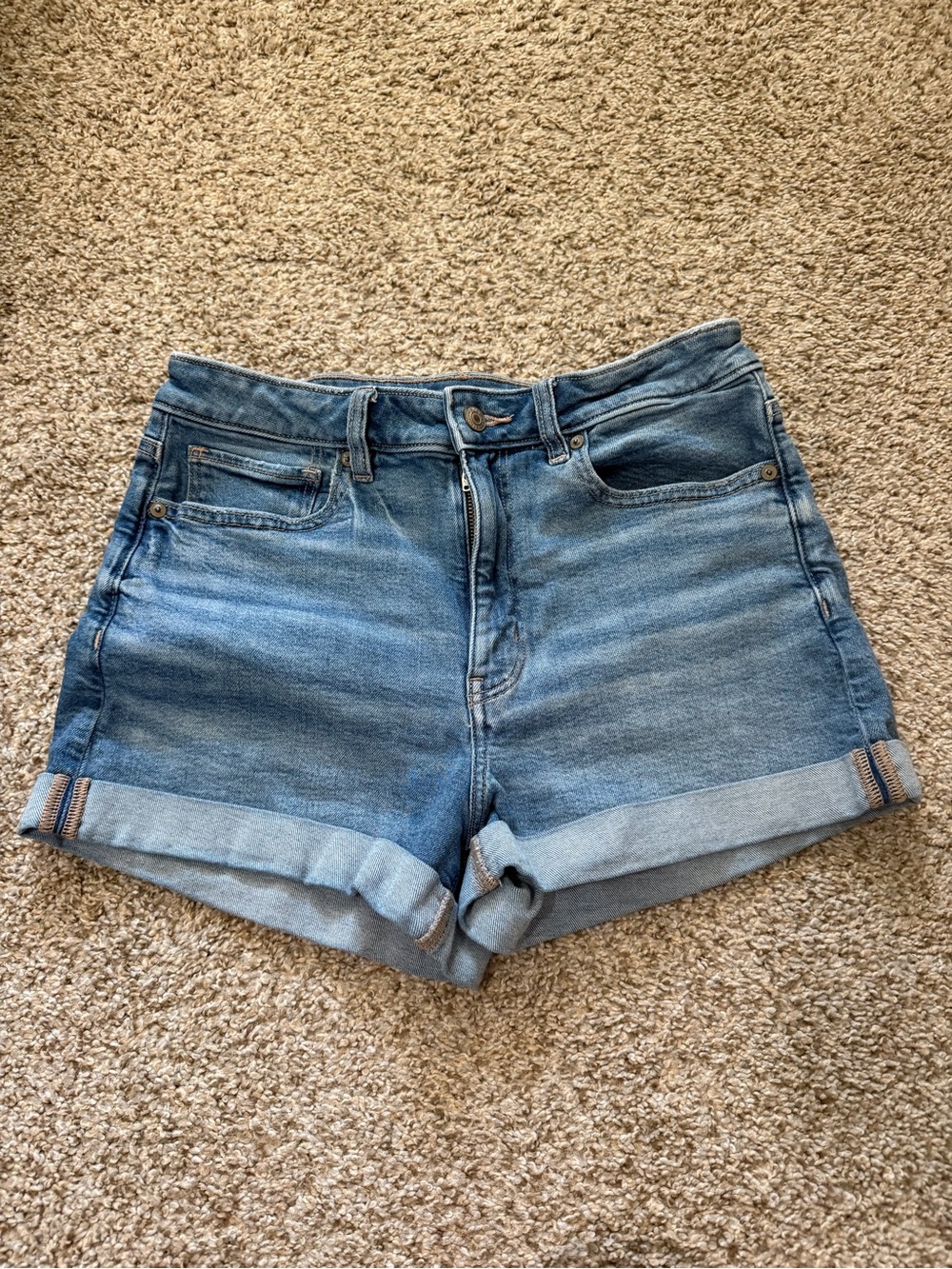 American Eagle Outfitters Light Blue Rolled Hem Denim Shorts